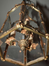 Shimmering French gilded glass lantern