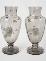 Delightful, 19th-century, floral glass vases