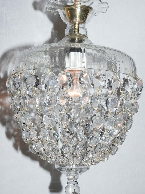 Mid-century French pair of basket chandeliers 25½" x 10¾"