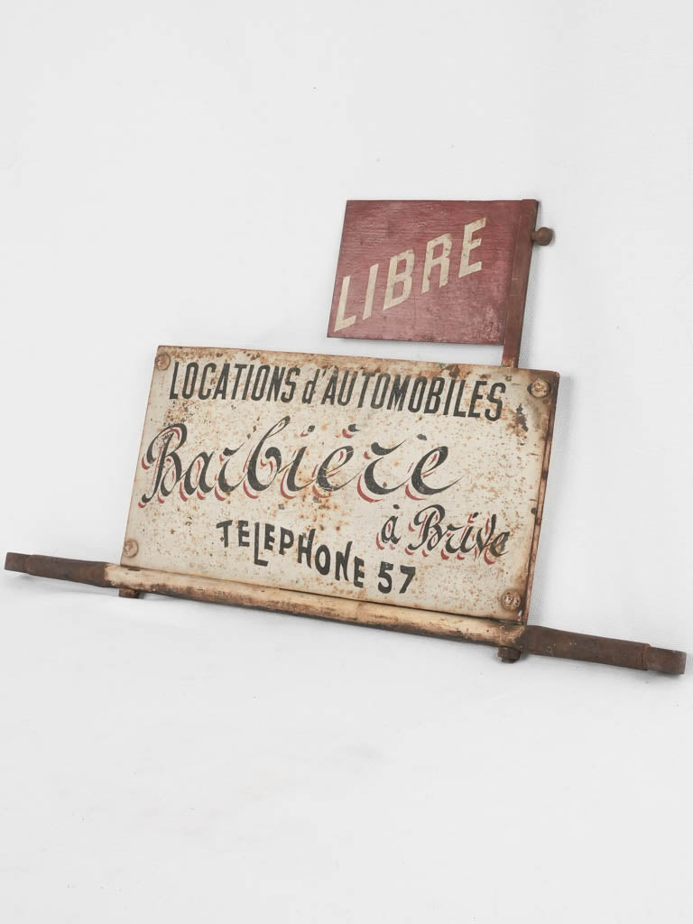 Car rental sign 1950s - Locations d'automobiles 14¼" x 14½"