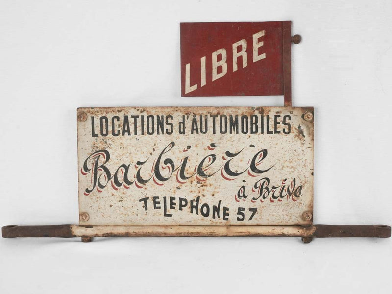 Car rental sign 1950s - Locations d'automobiles 14¼" x 14½"