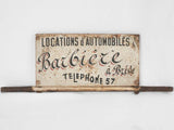 Car rental sign 1950s - Locations d'automobiles 14¼" x 14½"