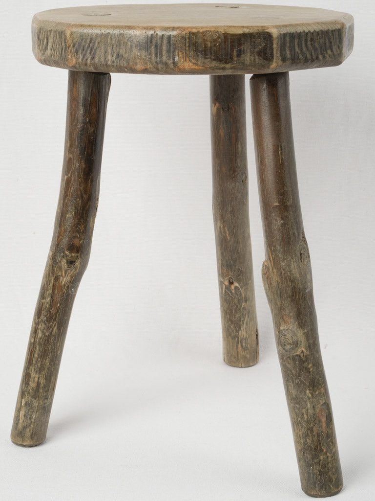 Rustic farmhouse wooden pedestal seat