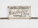 Car rental sign 1950s - Locations d'automobiles 14¼" x 14½"