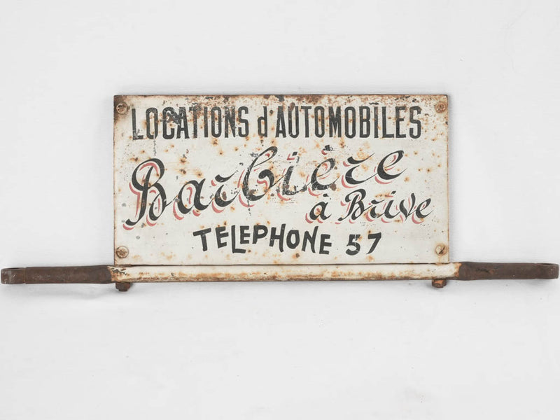 Car rental sign 1950s - Locations d'automobiles 14¼" x 14½"
