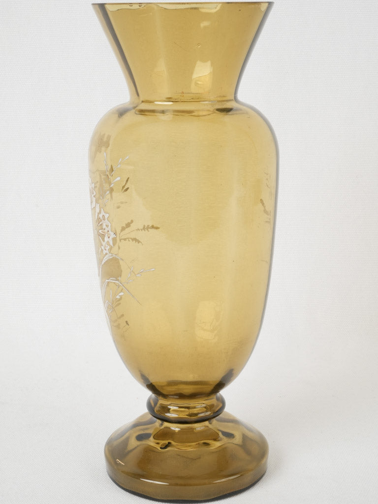 Charming white flower tall glass vase
