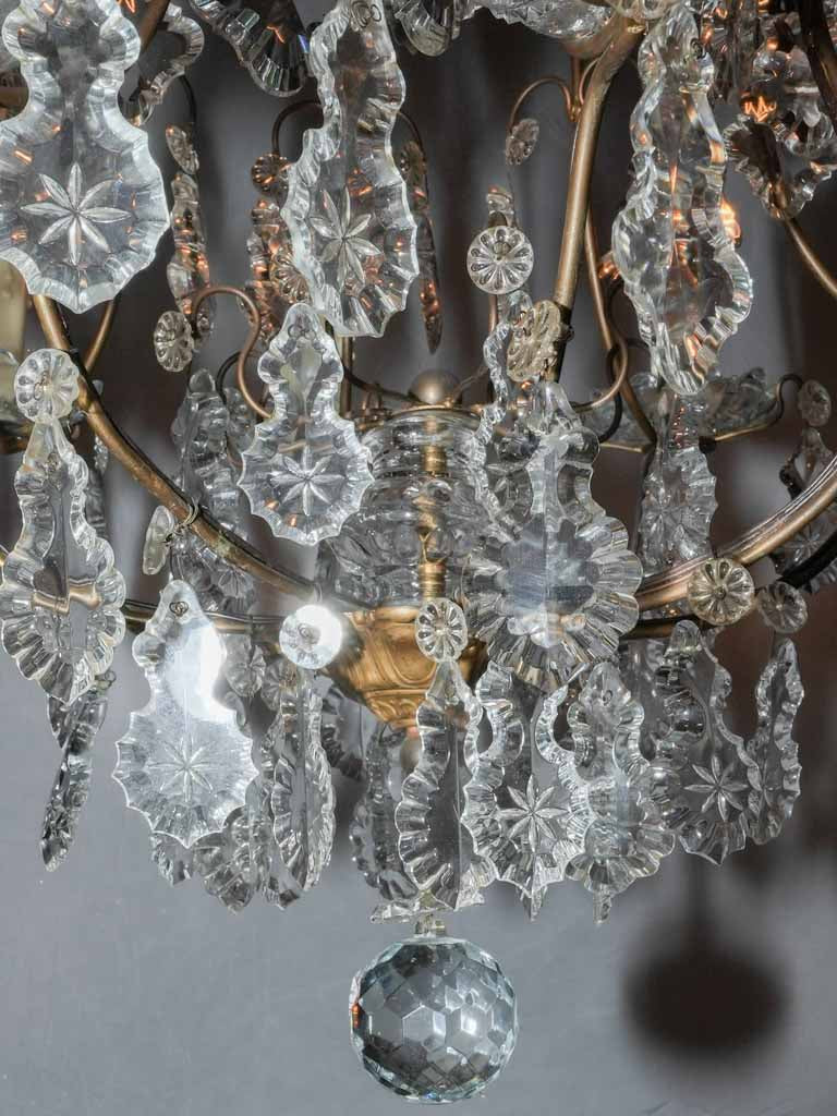 Ornate brass and crystal chandelier