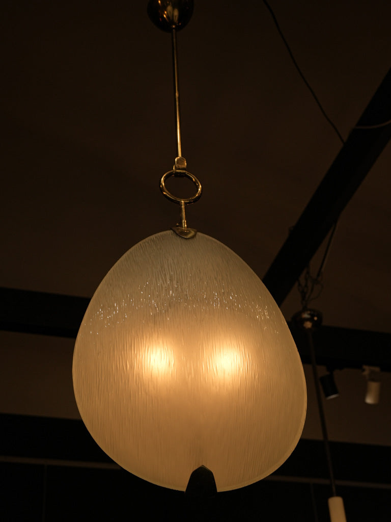 Signature marked brass glass lights
