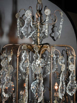 Elegant crystal-accented brass chandelier