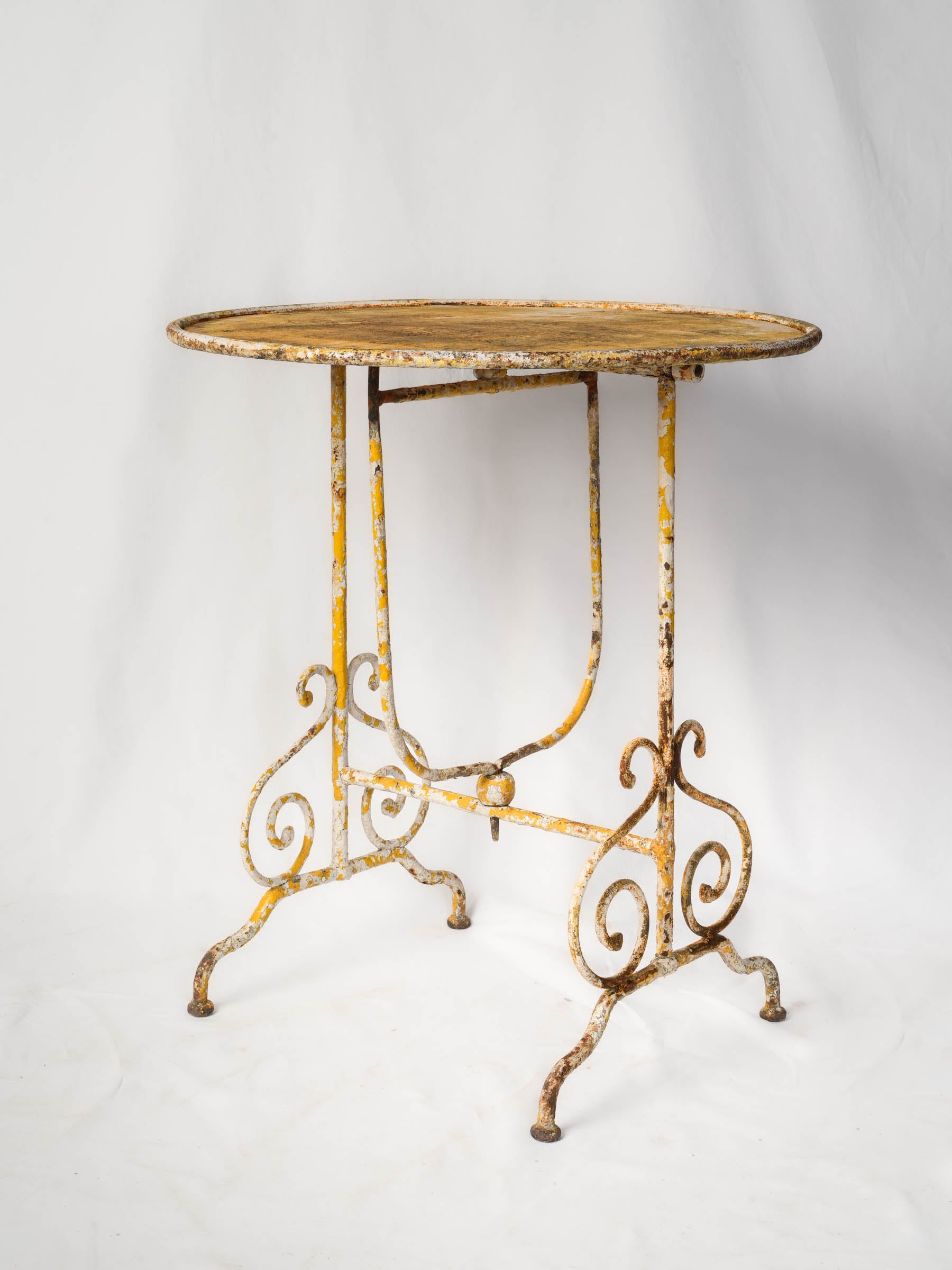 Weathered petite French garden table  
