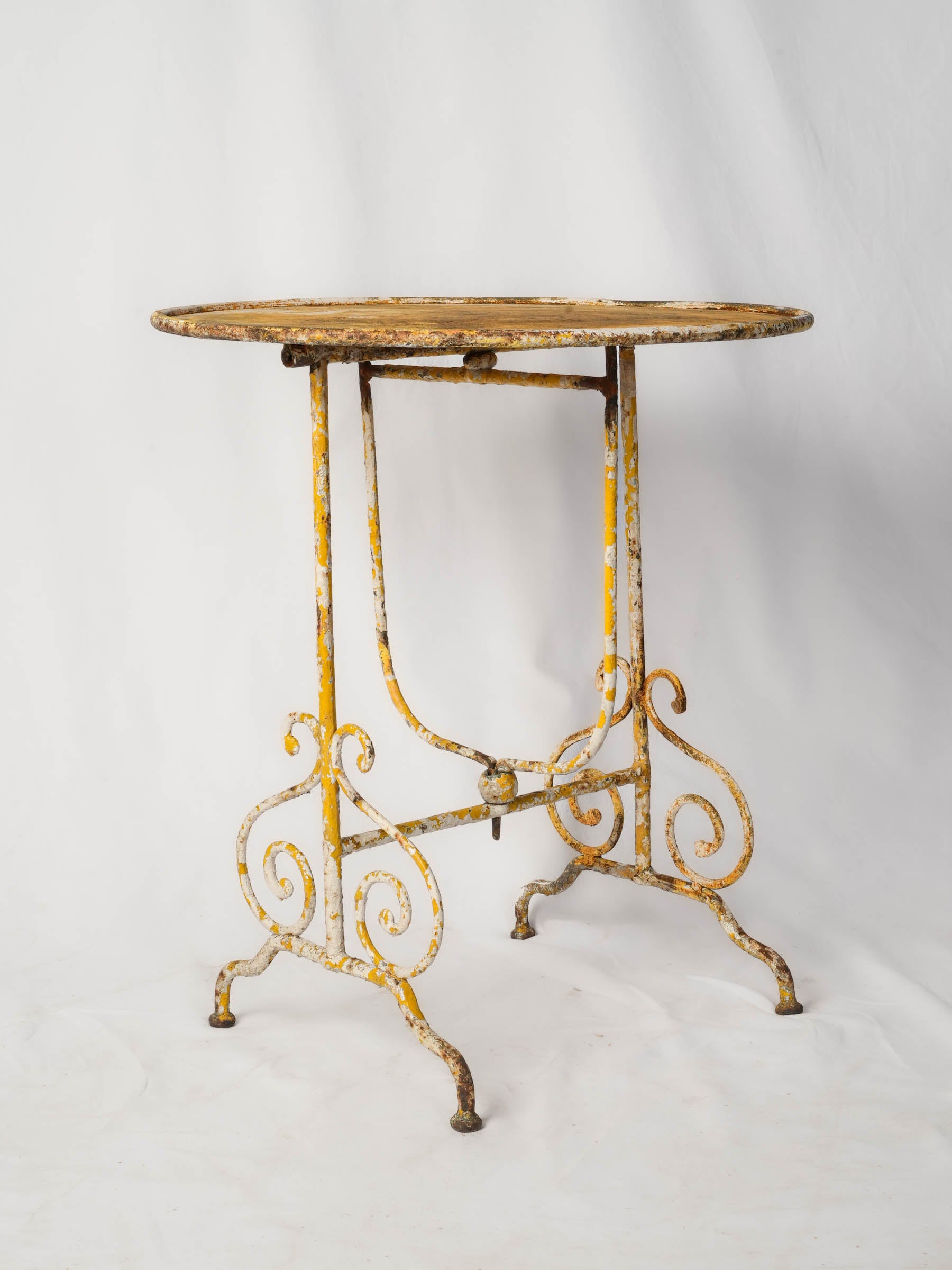 Antique wrought iron French table  
