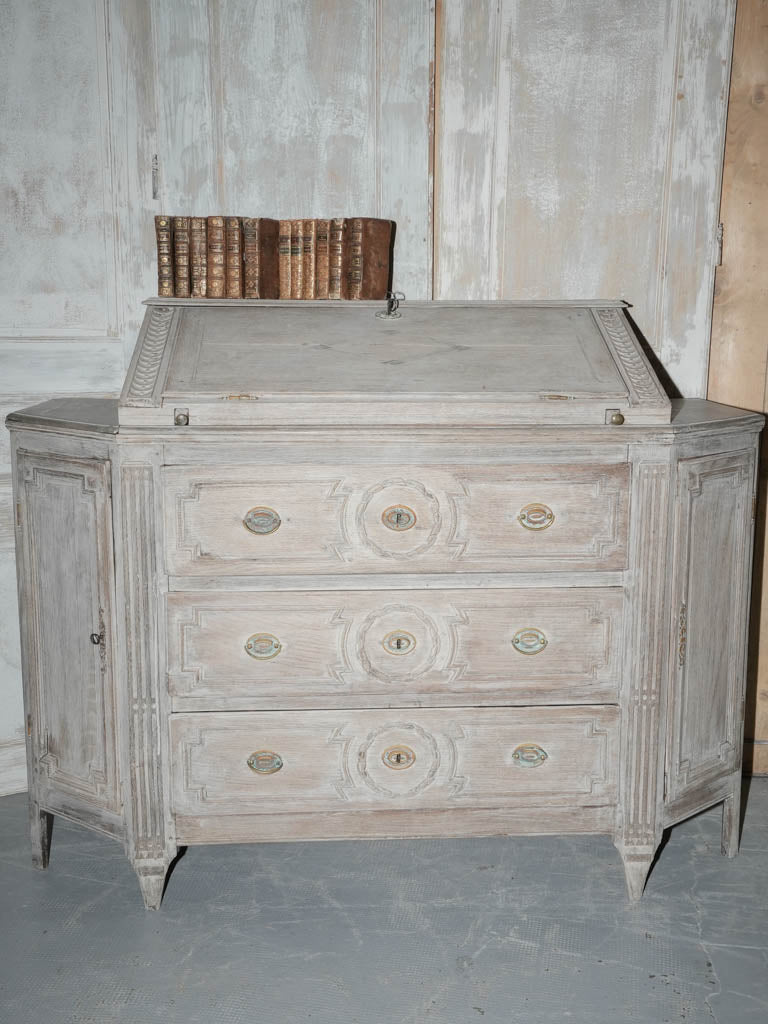 Vintage bleached oak secretary desk