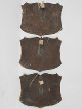 Three 19th century butcher's brass labels - beef, veal & lamb 8¾ x 12½""