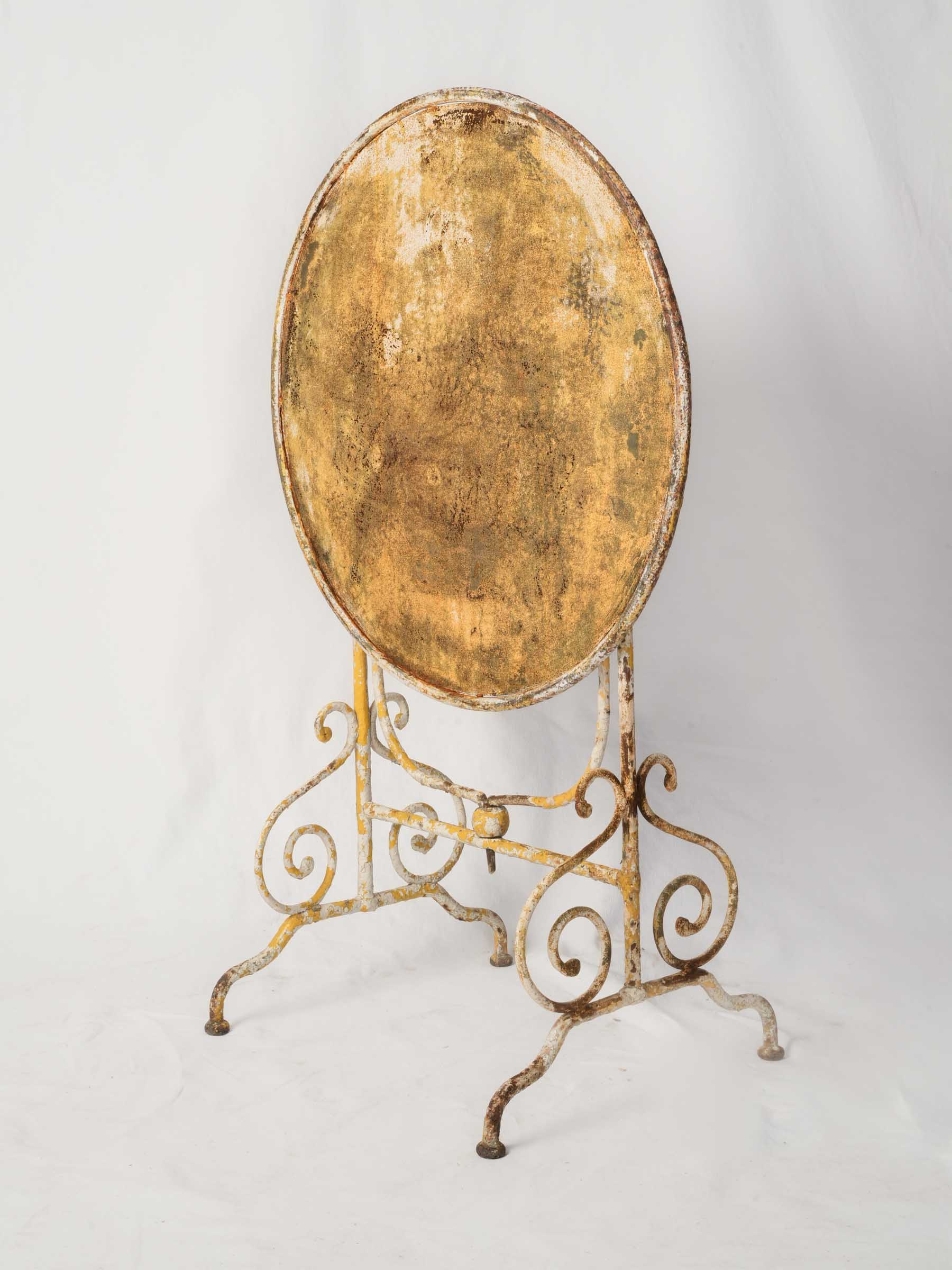 Rustic vintage iron folding table  