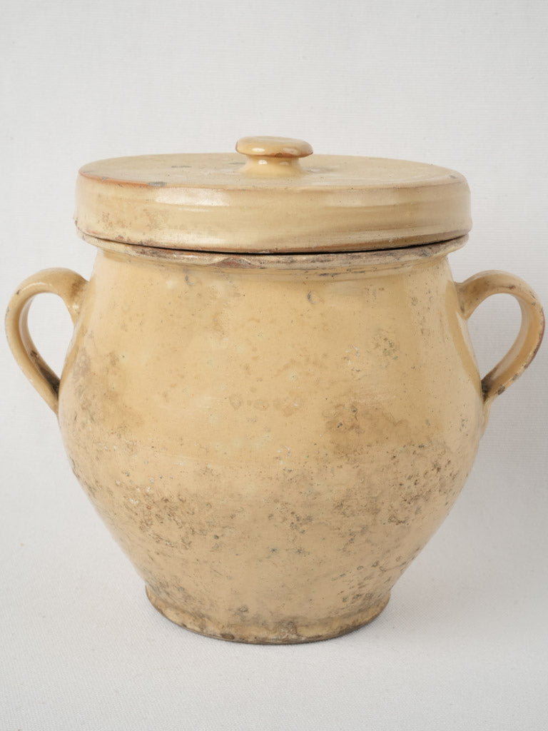 Antique French Provence lidded preserving pot