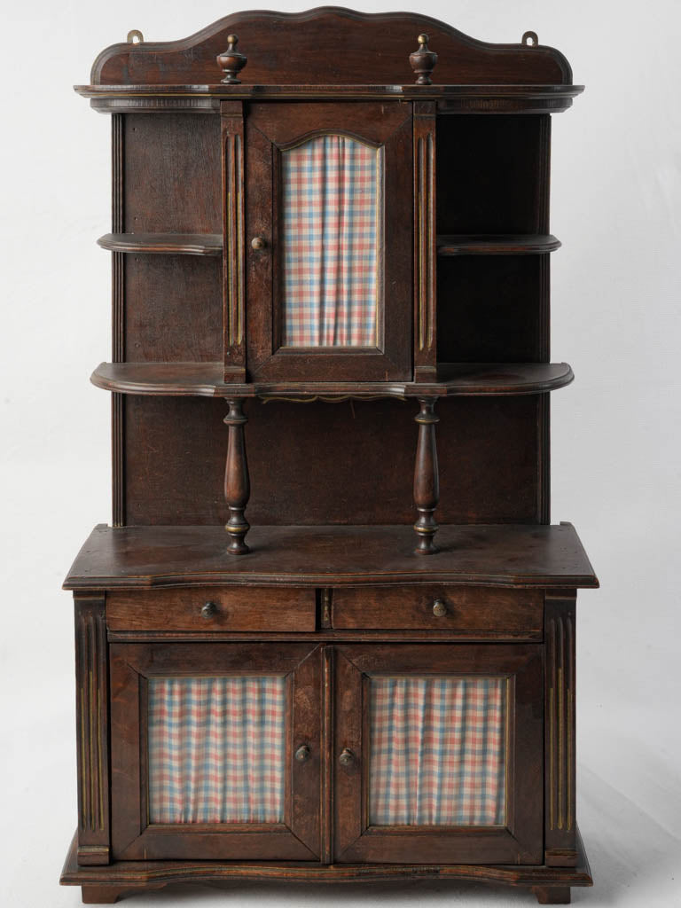 Vintage dark-stained wood vitrine  