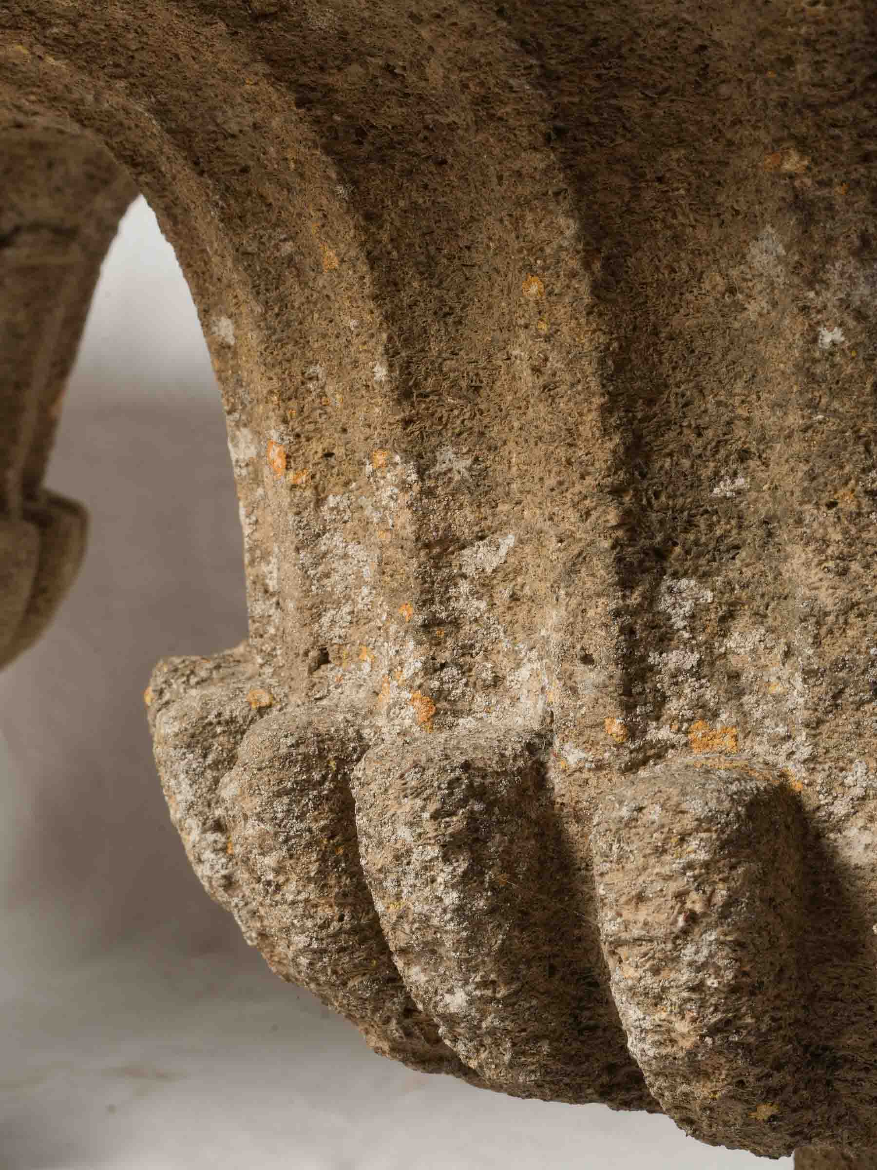 Ornamental Stone Urns with Patina  
