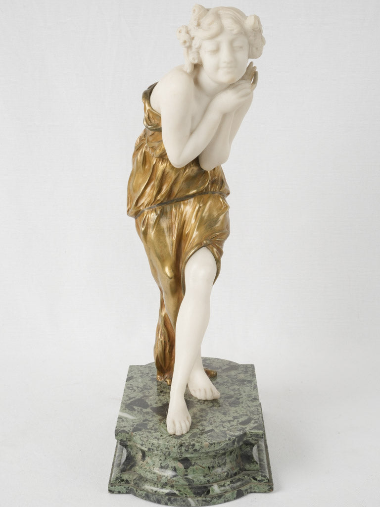 Vintage Italian marble lady sculpture