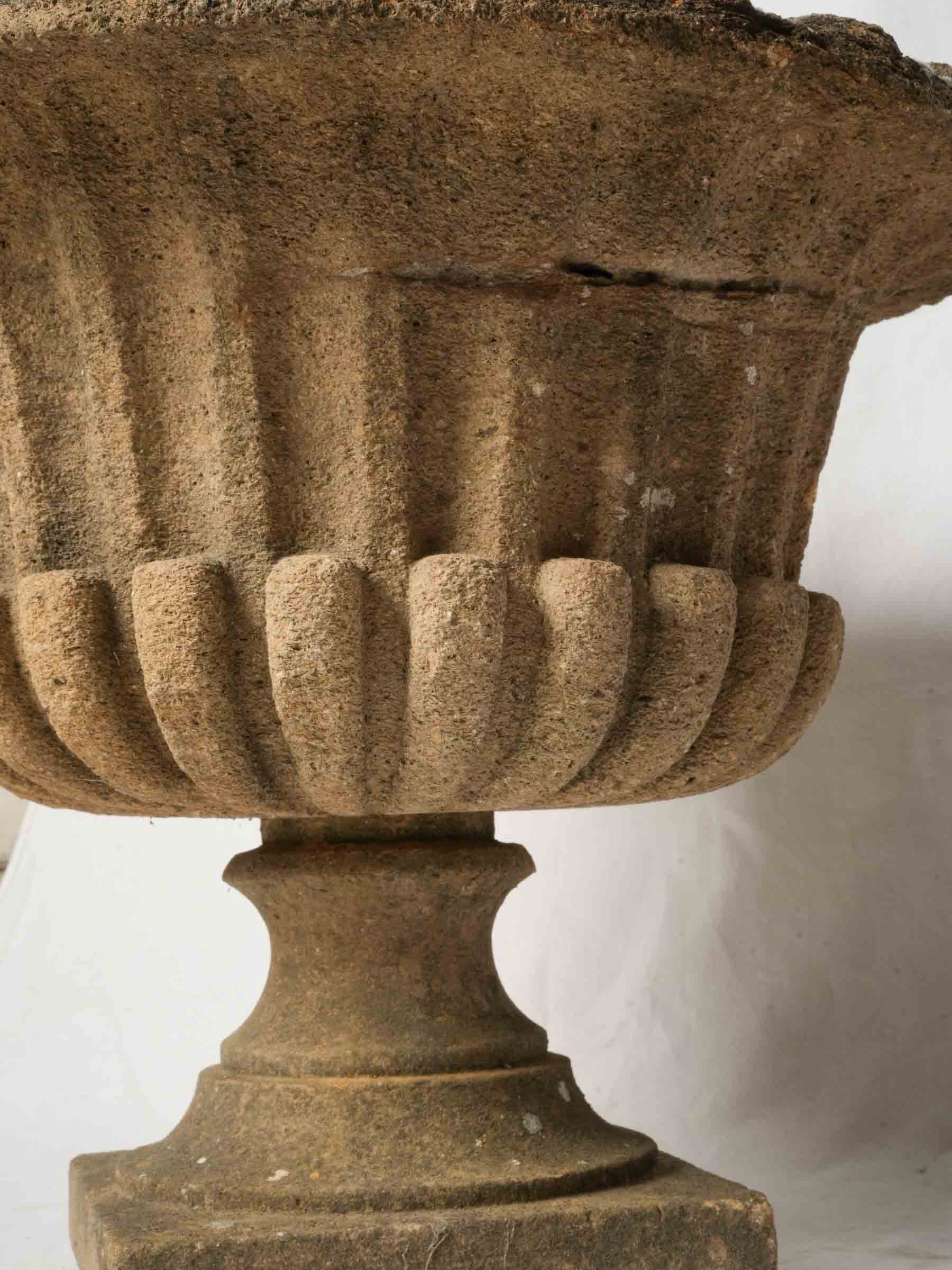Antique Architectural Pedestal Base Urns  