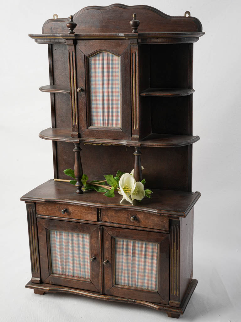Antique French wooden vitrine cabinet  