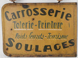 Large 1940s metal sign from a panel beater 34¼" x 31½"