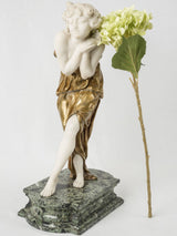 Gilded bronze detailed Carrara marble art