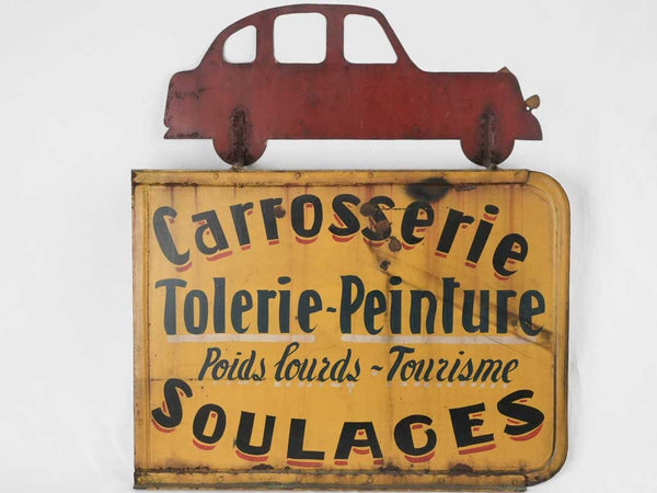 Retro hand-painted carrosserie advertising sign