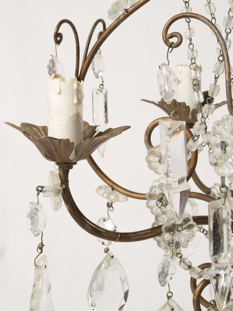 Pair of Handsome Small Mid-Century Italian Cage Chandeliers - 31½"