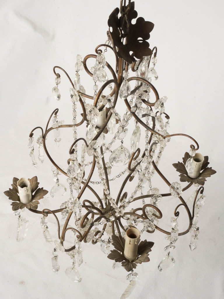 Pair of Handsome Small Mid-Century Italian Cage Chandeliers - 31½"