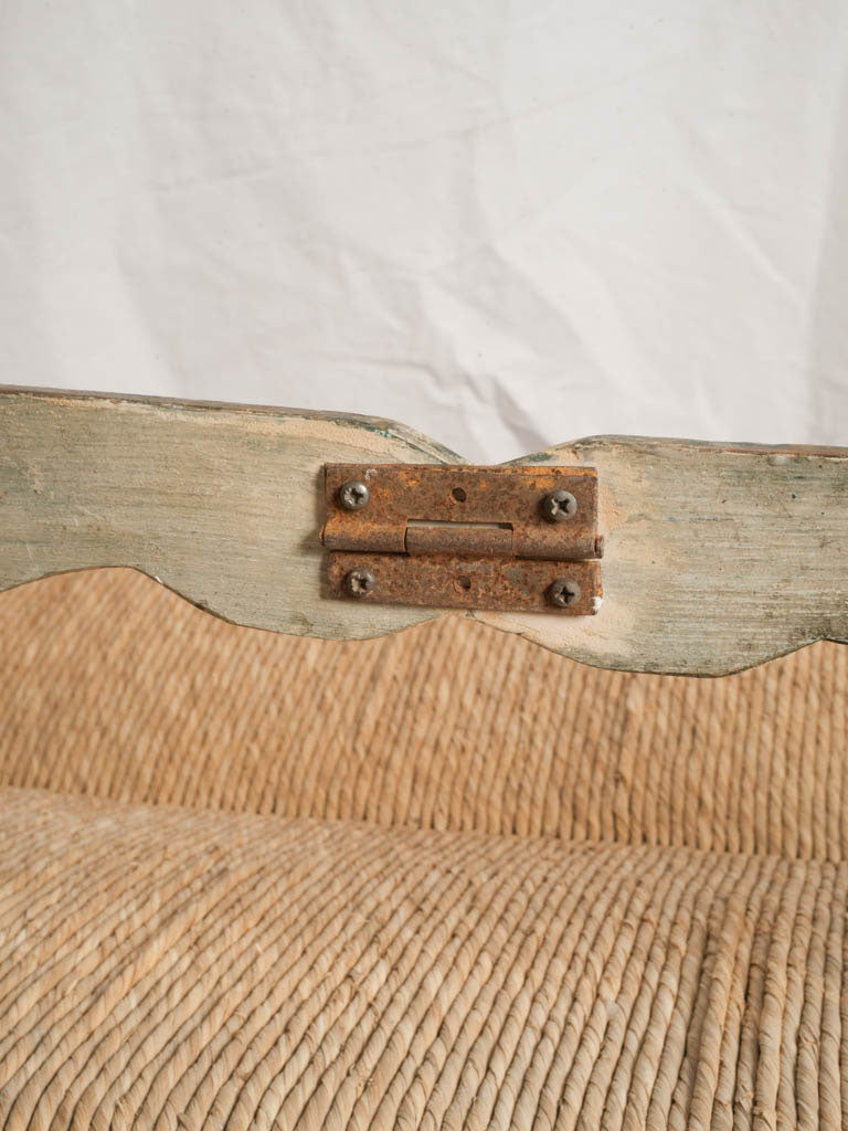 19th Century Ladderback Rush Seat Bench From Provence