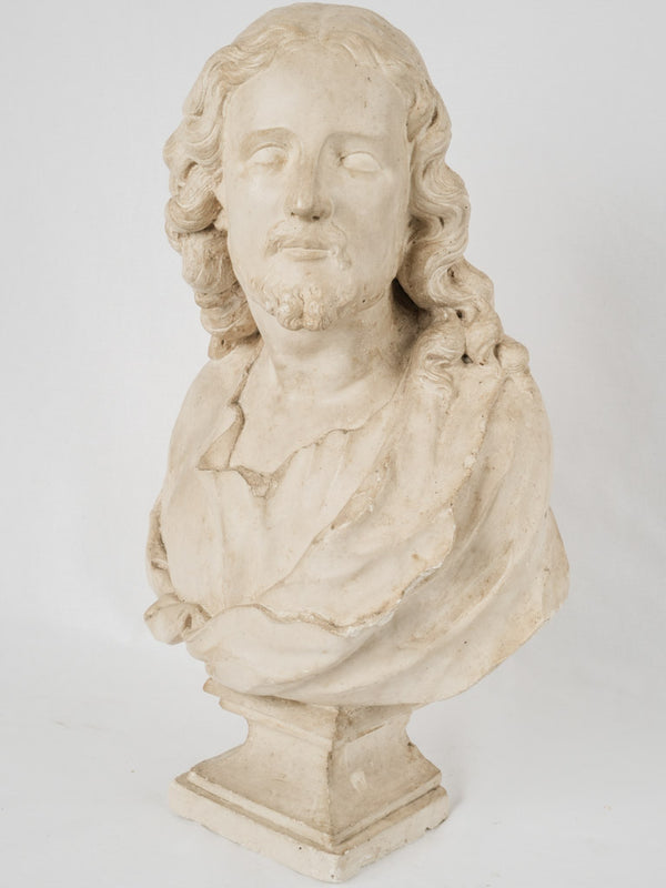 Antique French Christian Plaster Bust
