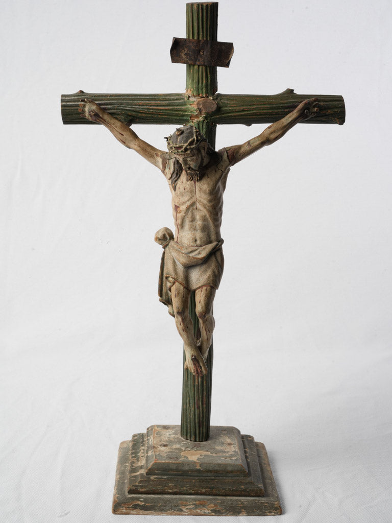 Historic age-worn Spanish crucifix  