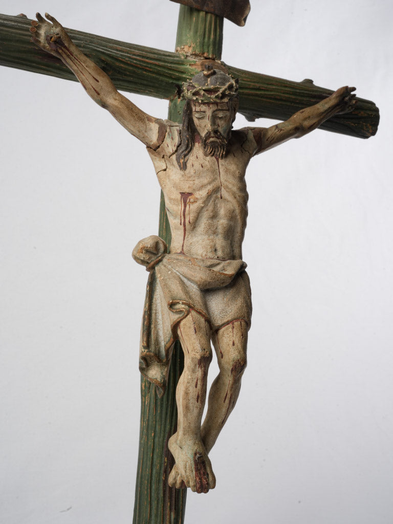 Striking vibrant antique crucifix  