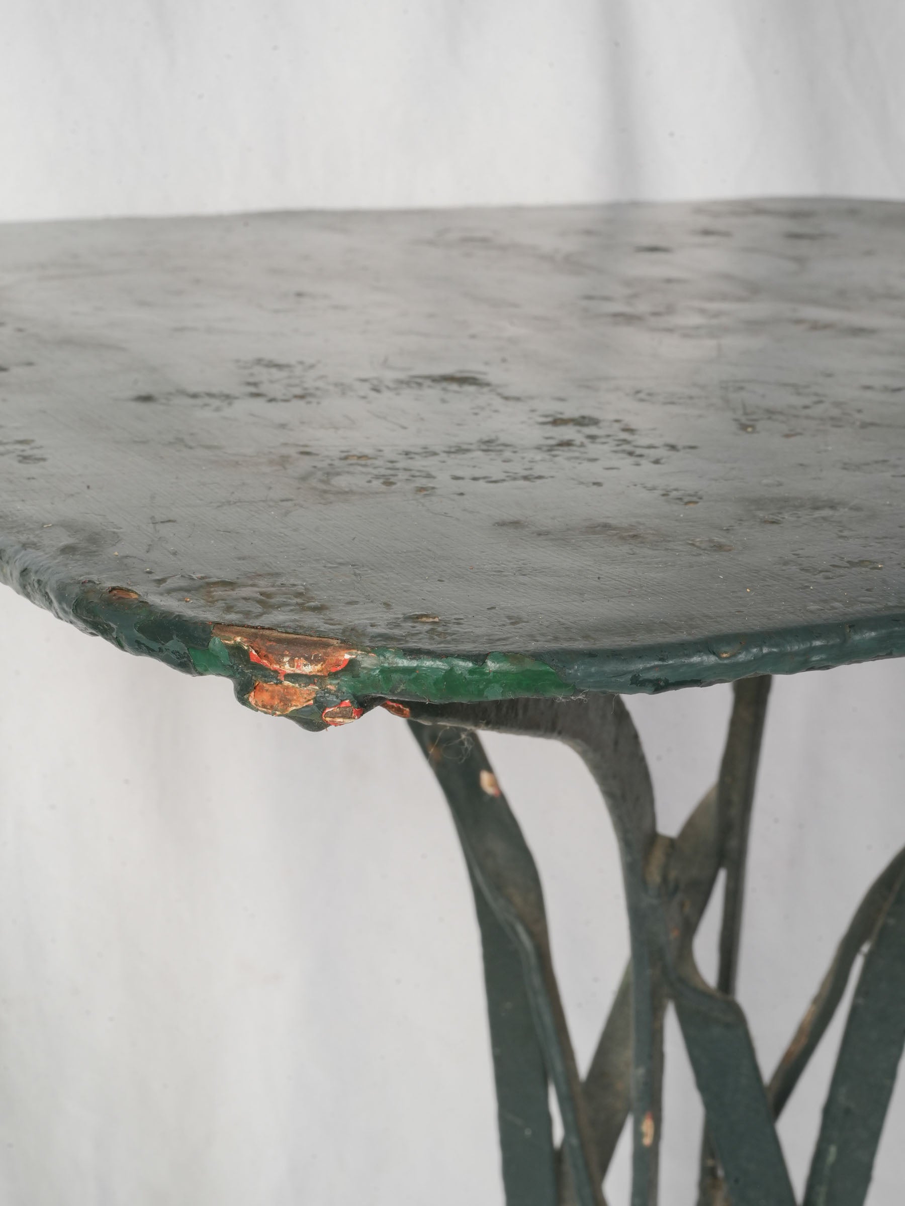 Rustic green patina bistro table