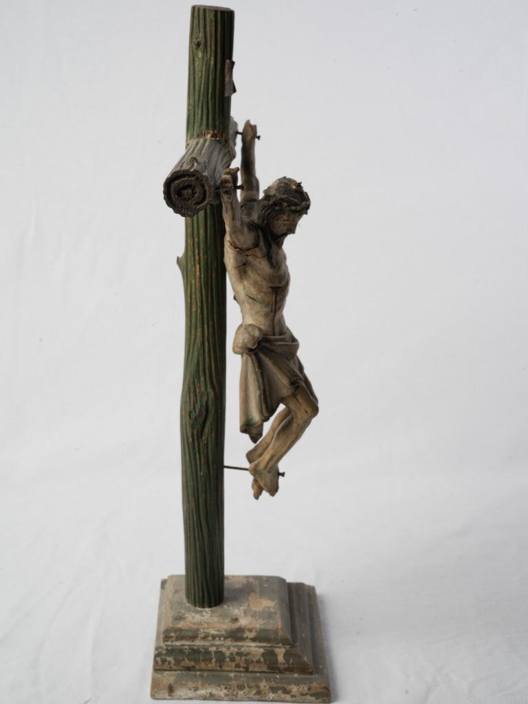 Detailed wooden Spanish crucifix  