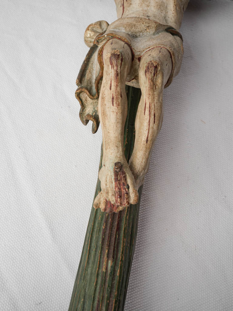 Aged historic Spanish wooden crucifix  