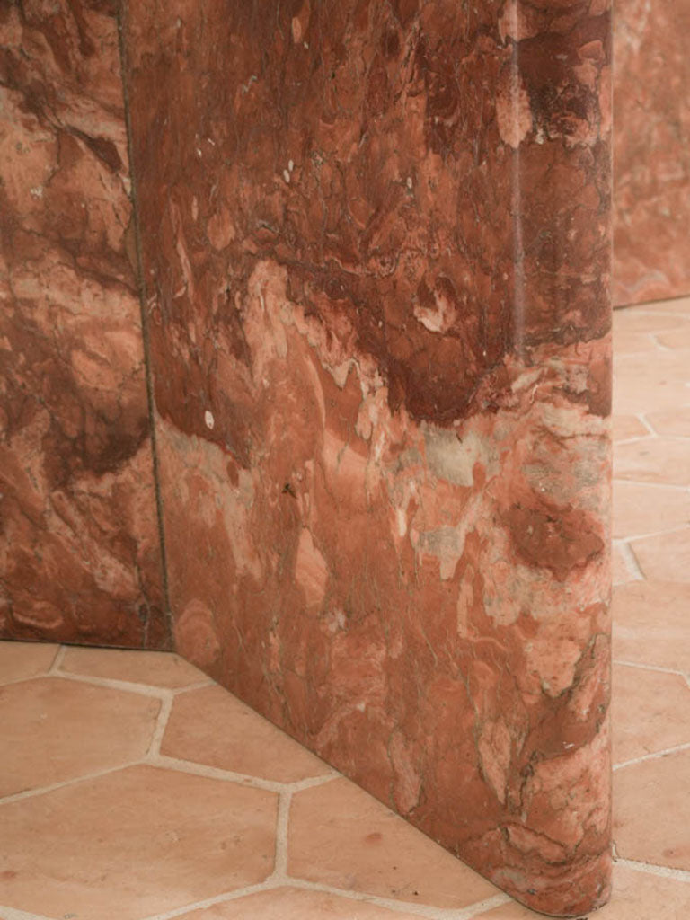 Sleek oval marble dining table  