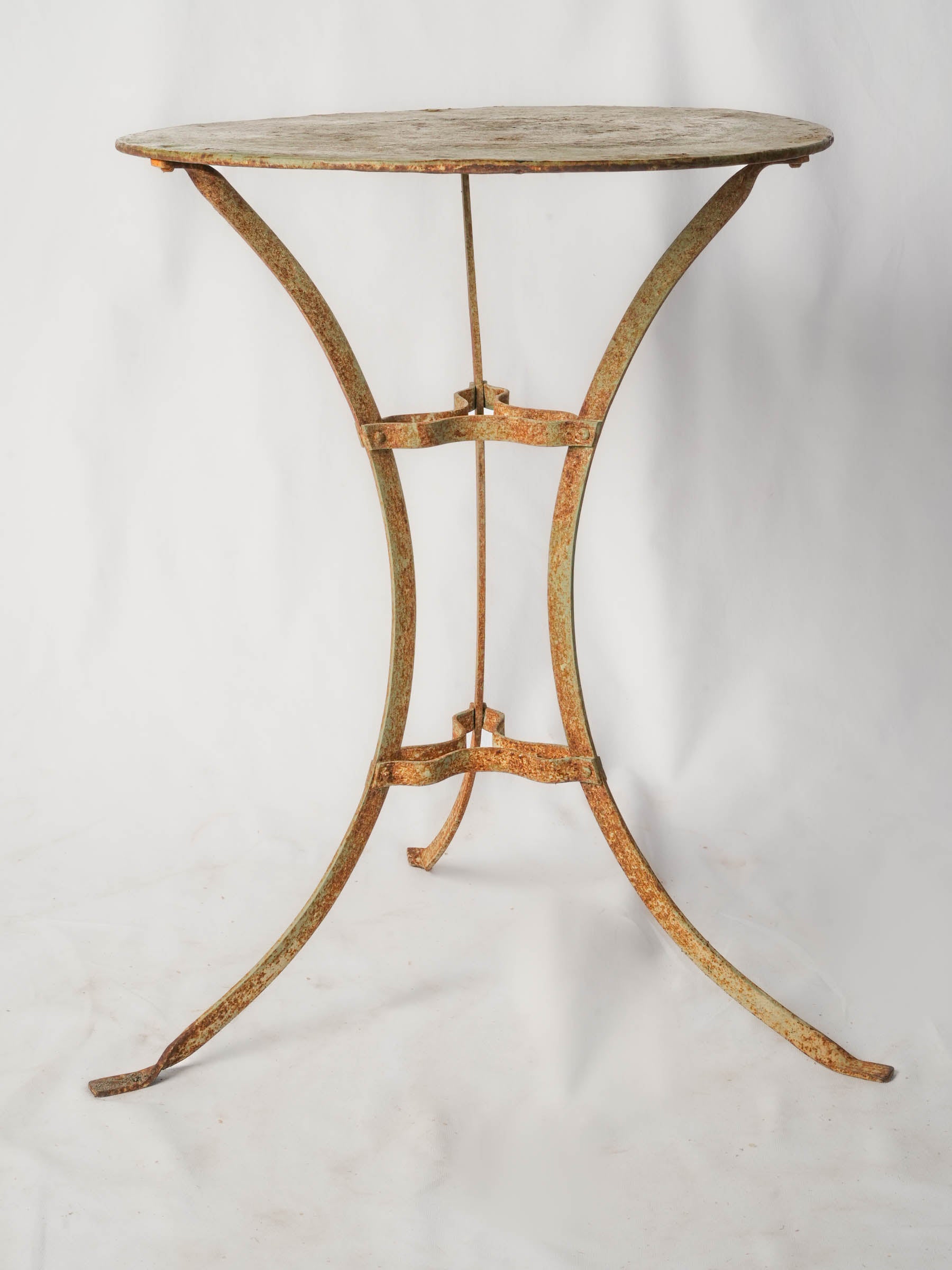 Rustic patina industrial bistro table