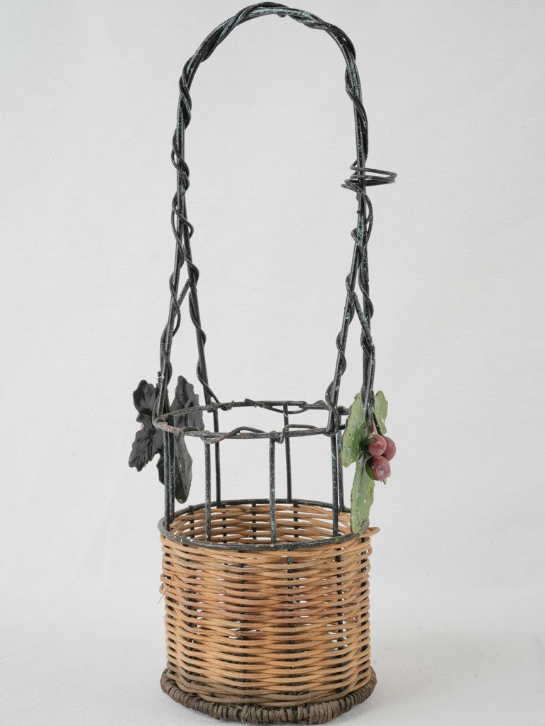 Vintage wire wine bottle carrier