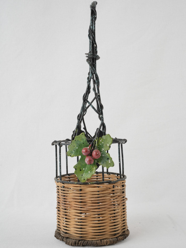 Well-loved practical vintage wine carrier