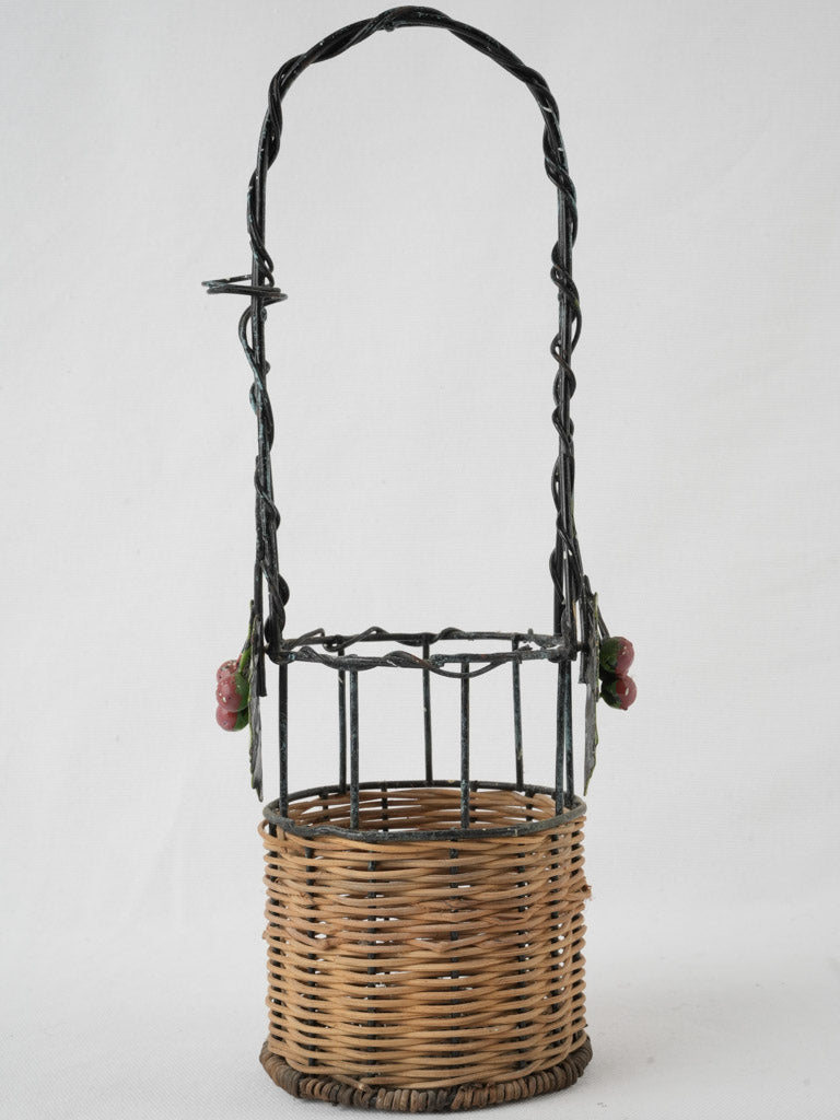 Rustic wire wine bottle holder