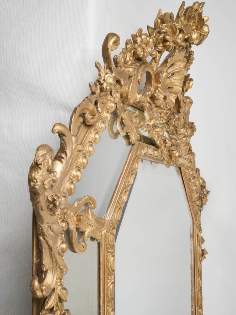 Large Antique France Gilded Wall Mirror