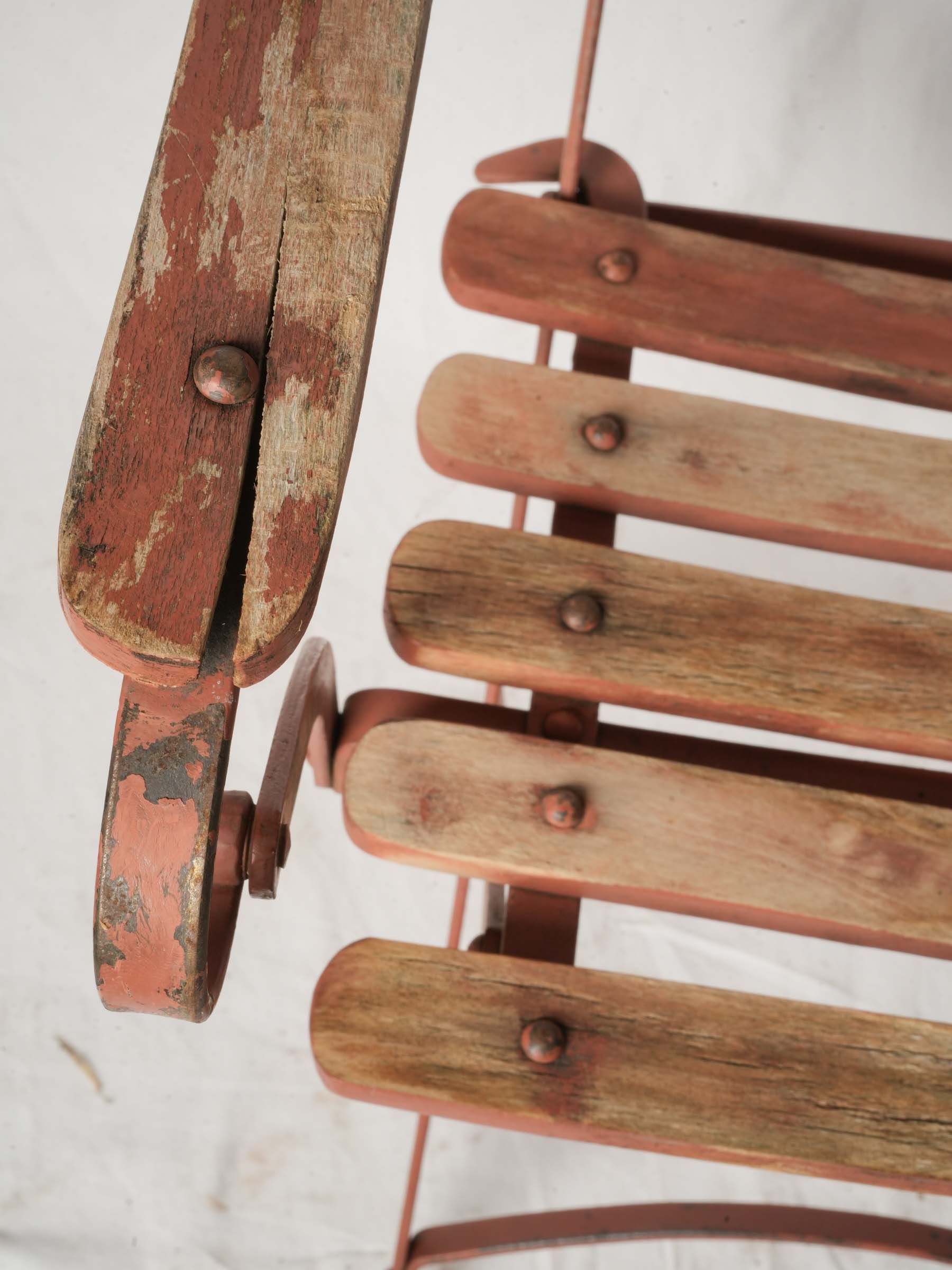 Decorative iron and wood seating