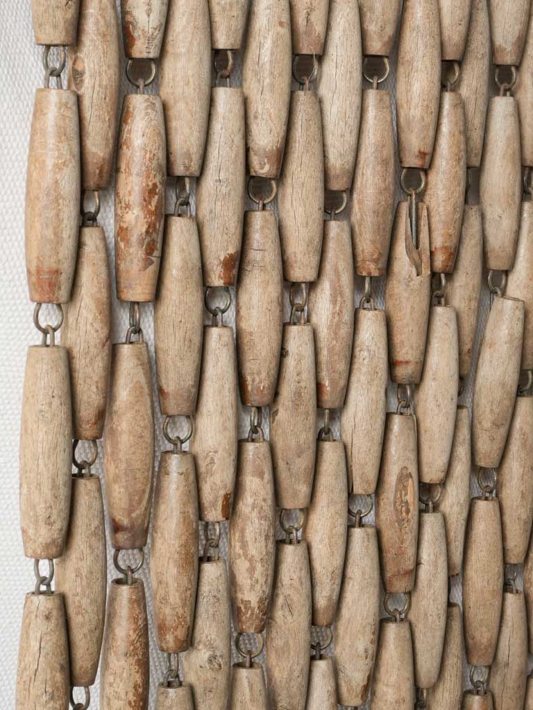 Wooden rail beaded curtain
