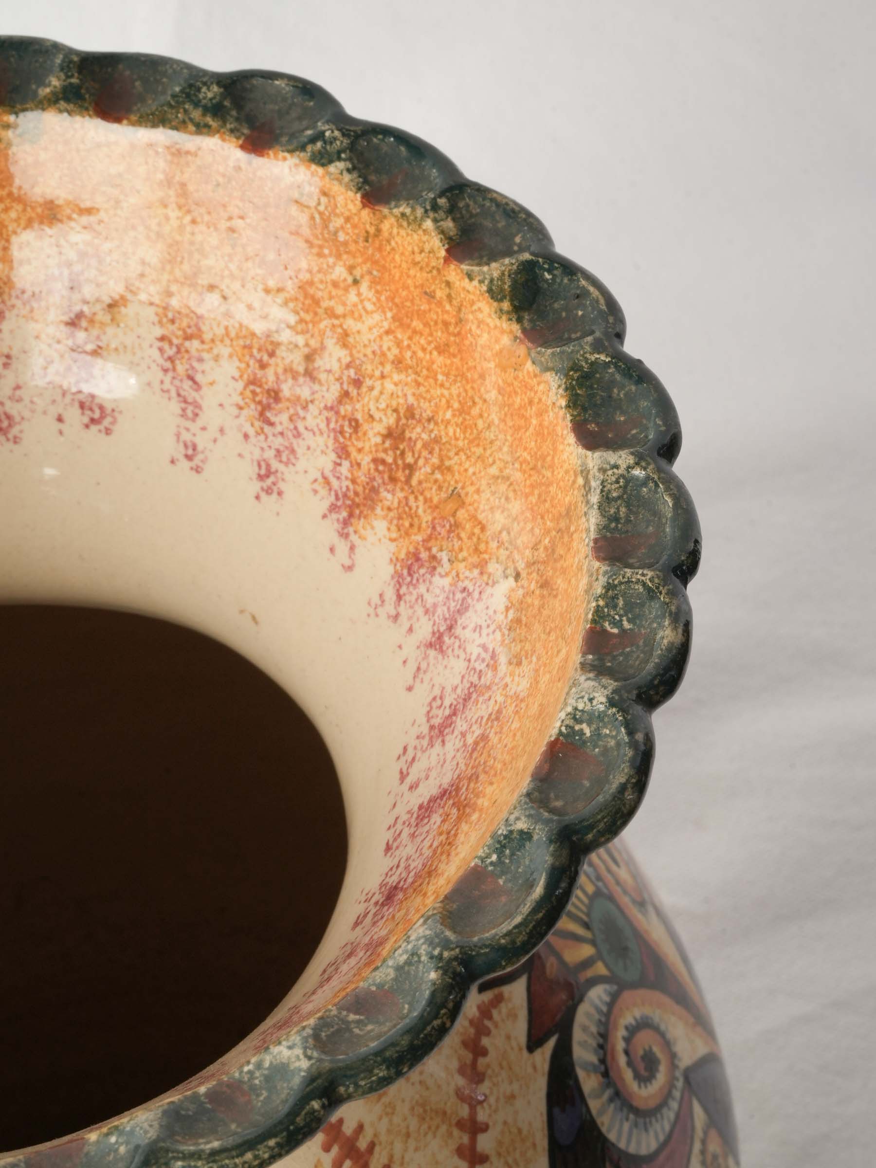 Hand-Painted Quimper Faience Vase by Paul Fouillen, Mid-20th Century - 12¼"
