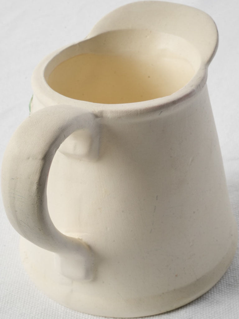 Mid 20th Century Ceramic Cream Pitcher With Relief Strawberry Vine - 4¾"