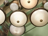 Collection of 7 holophane balloon suspension lights - 1920s