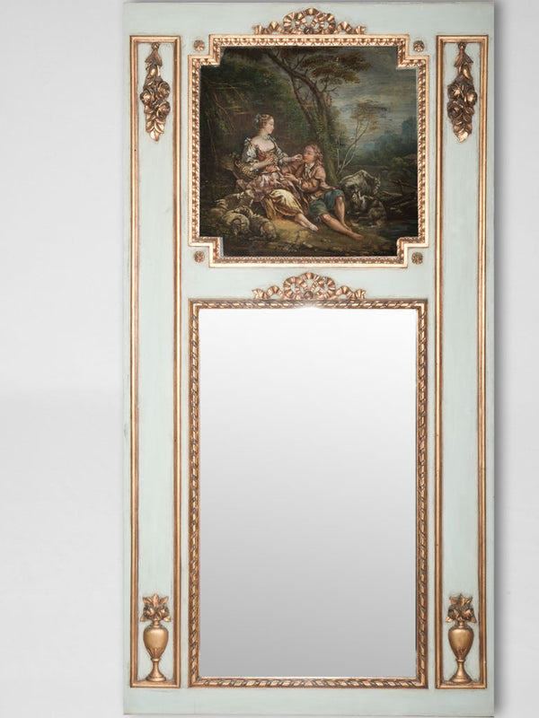 Antique French Louis XVI-style trumeau mirror
