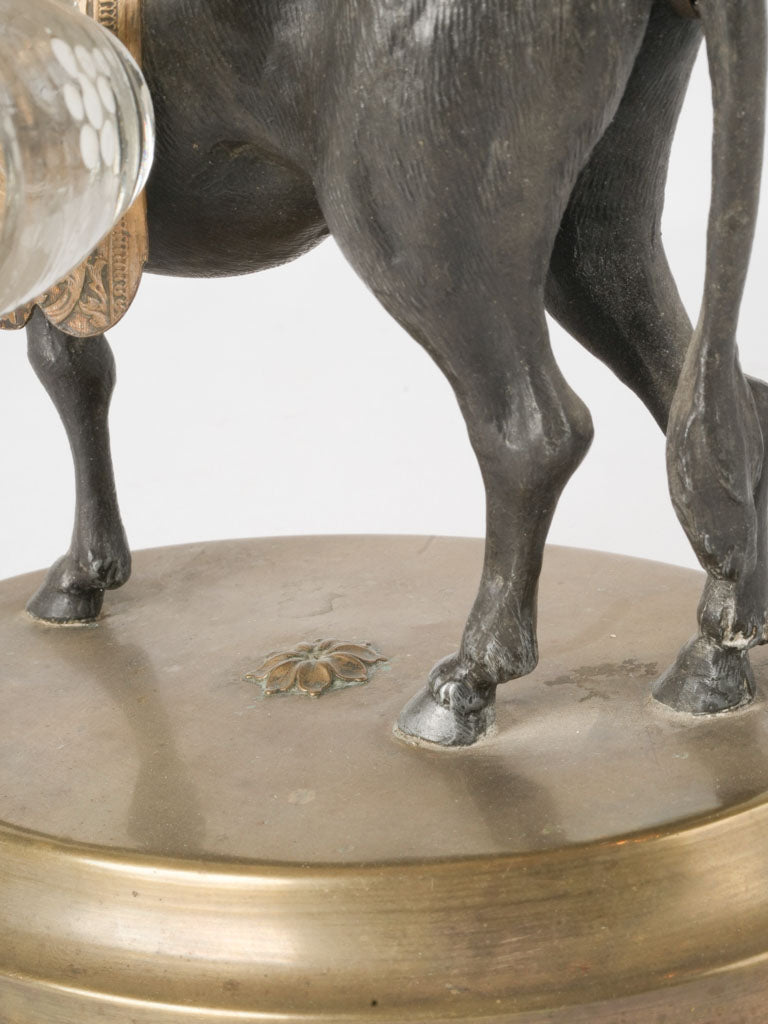 Whimsical gold-toned tabletop liquor caddy