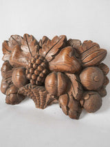Antique carved wooden fruit basket